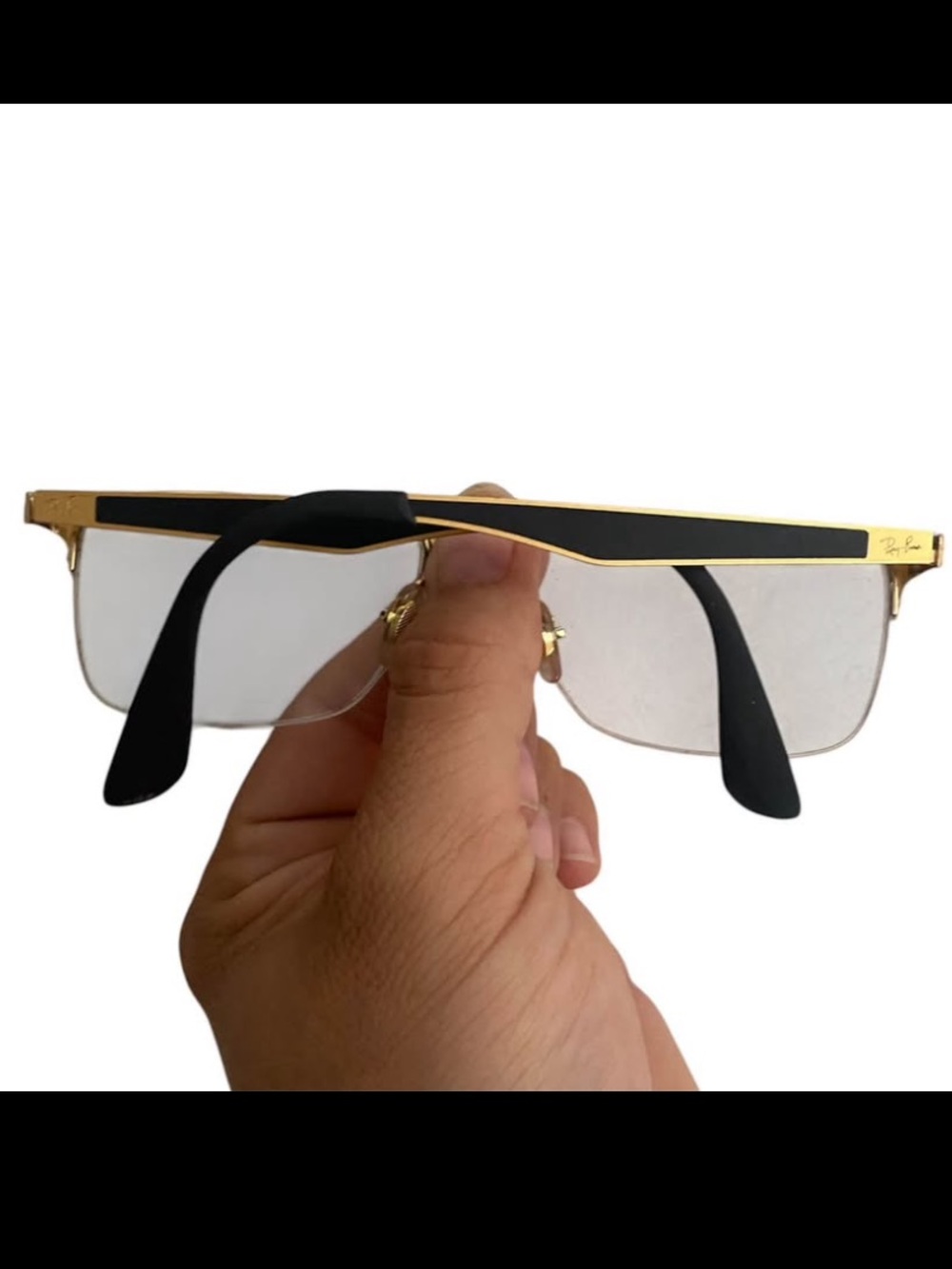 Ray-Ban RX6335 Black & Gold Half-Rim Eyeglass frames Unisex